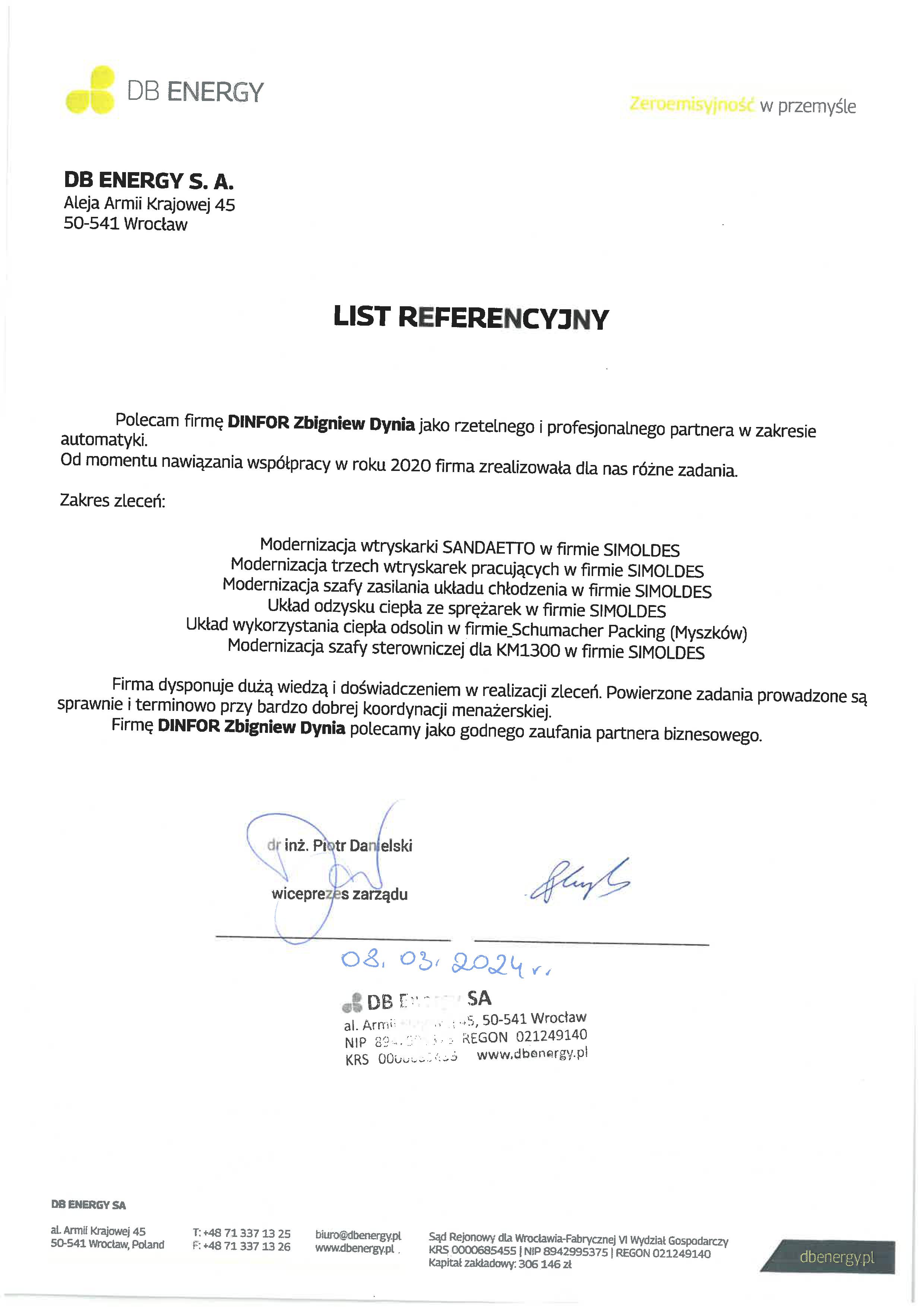List referncyjny DBEnergy